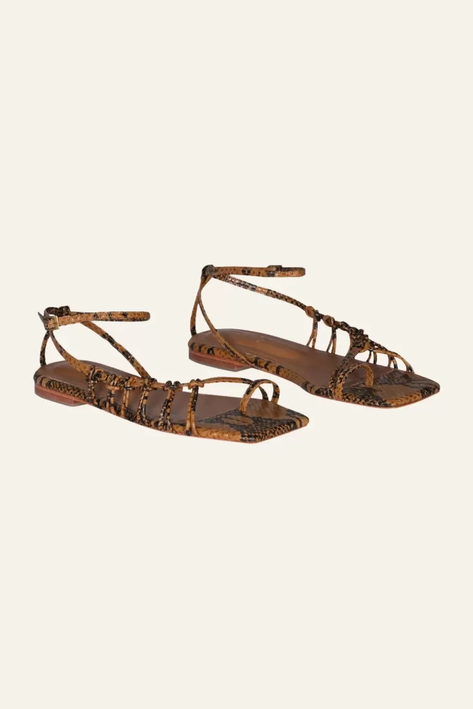 Johanna Ortiz Shoes | Moon Gazer Flats In Brown Python