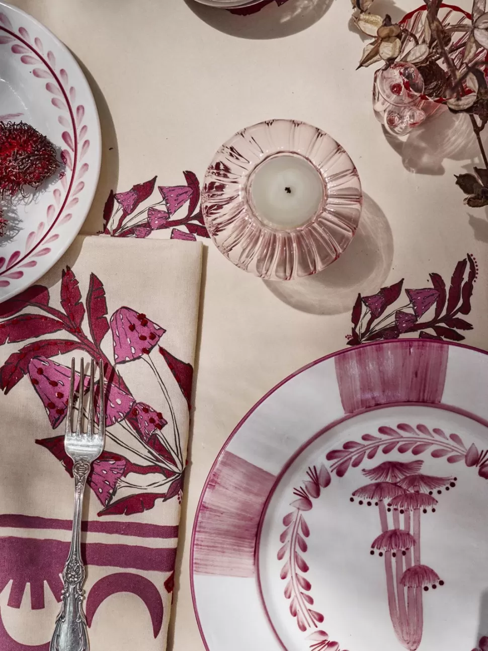 Johanna Ortiz Table Linens | Secret Life Of Funghi Cloth Napkins In Acaii Set Of 4